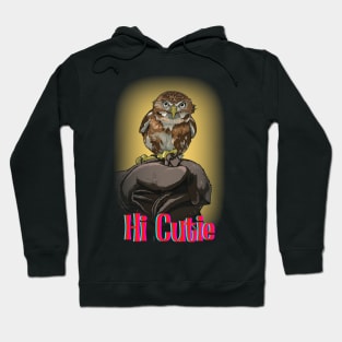 Hi Cutie Lovely Little Owl Design for all Owl Lovers and collectors of Owl Gifts Hoodie